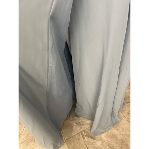 Happy Wedding Blue Pleated Lace-Up Back Bridesmaid Gown Size 12 - Picture 6 of 16